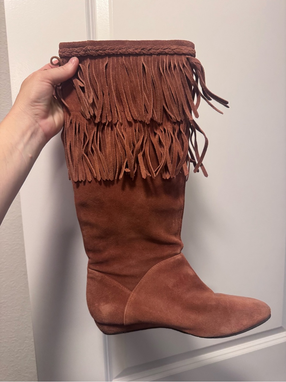 Gianni Bini vintage Rust Suede Fringe Boots